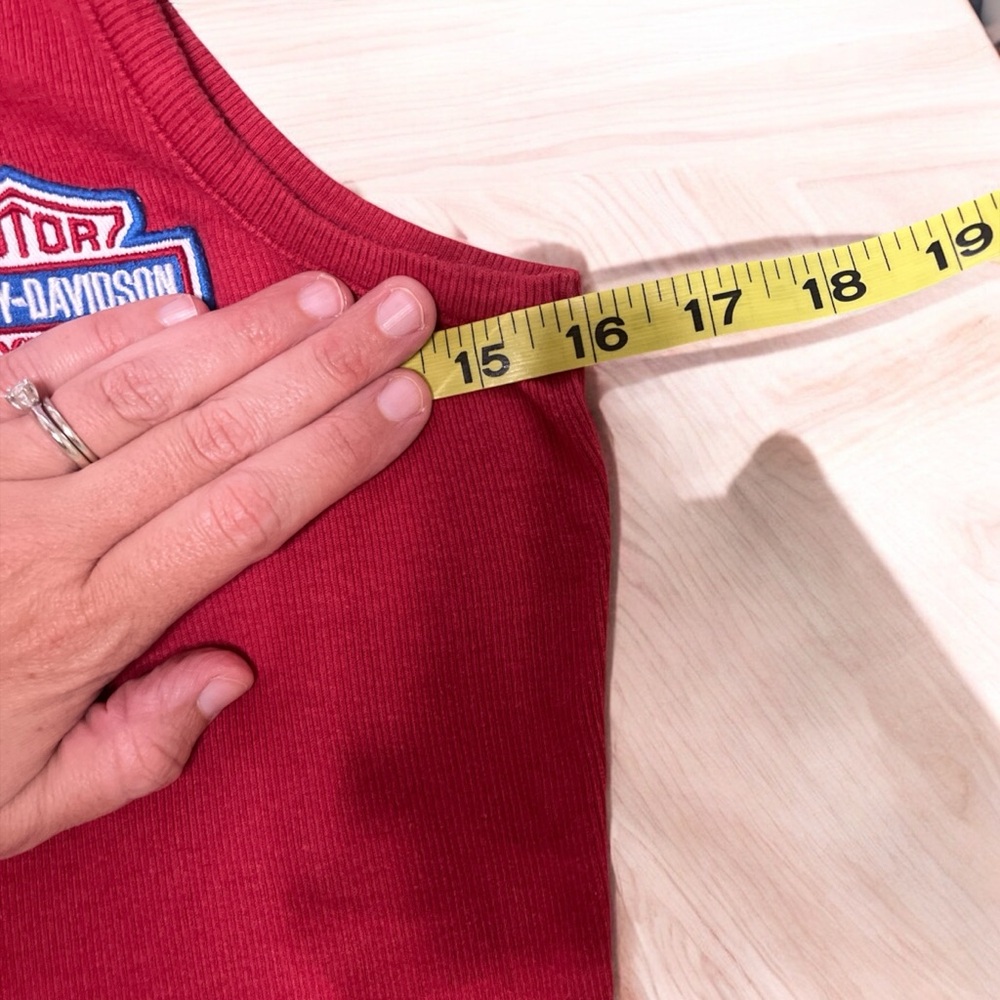 Harley-Davidson Red Fitted Buttoned Tank Top - Picture 6 of 10